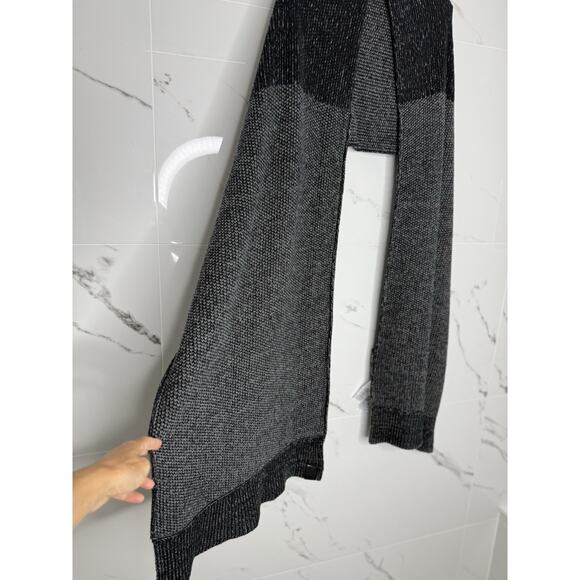 Armani EXCHANGE GREY Chunky Knit 60”x 17”Scarf Preppy Colorblock Cotton Wool - Picture 1 of 8